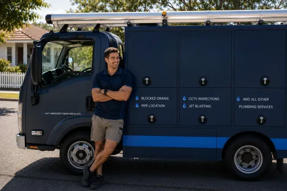 Licensed Five Dock plumber at the van
